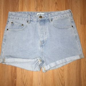 High waisted denim shorts